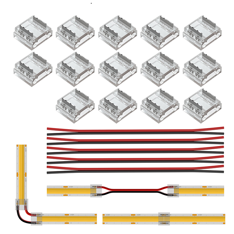 Solderless wire connectors for led flex strip light